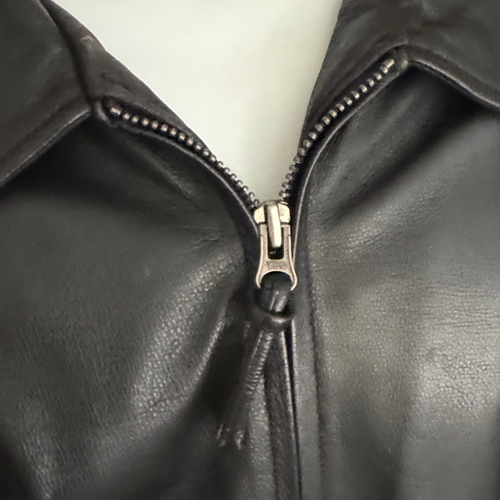 Croft & Barrow Men's XXLT Black Leather Bomber Jacket - Picture 4 of 9